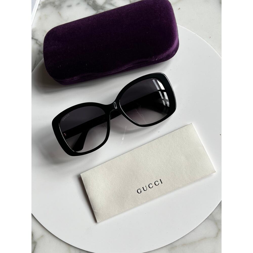 NEW Gucci GG0762S Black Butterfly Sunglasses with Marmont Logos - Picture 4 of 9